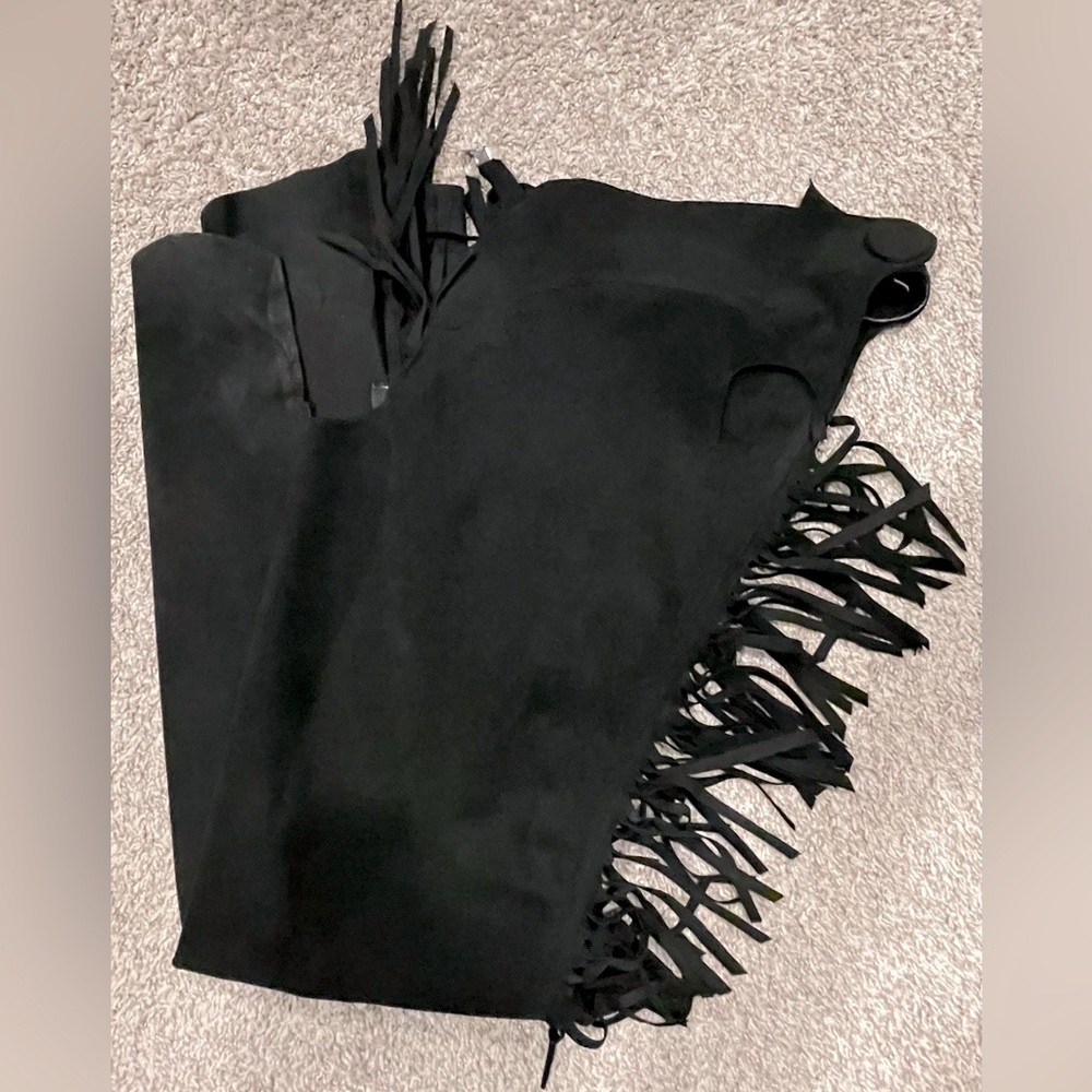 Ultrasuede Chaps Black w/Fringe